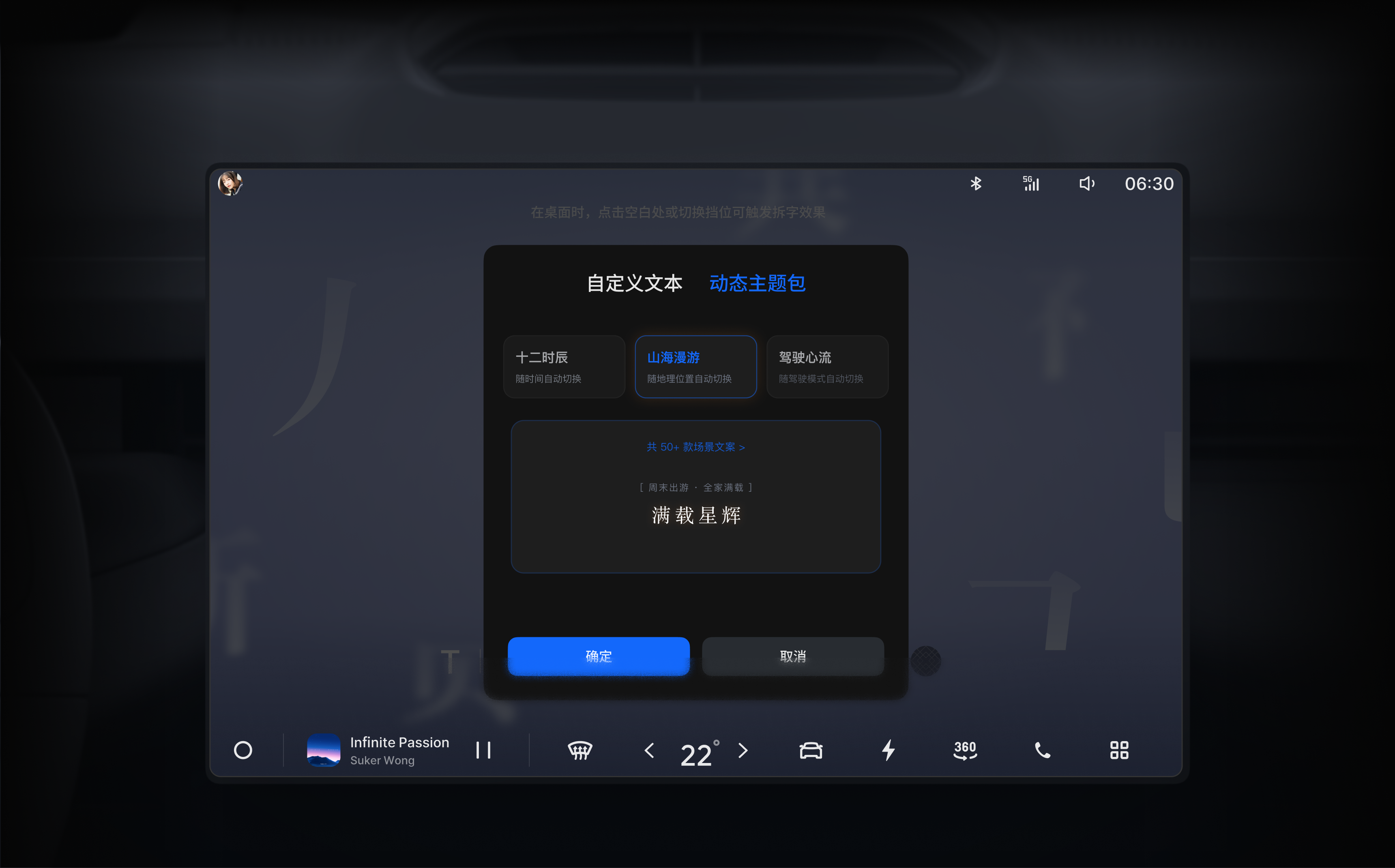 主题包 UI · 自定义文本 / 动态主题包
